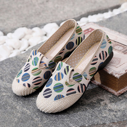 New Flat Bottom Old Fashion Casual Canvas Shallow Mouth Shoes for Women