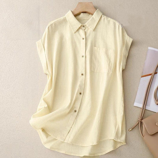 New Solid Color Short Sleeve Shirt for Women
