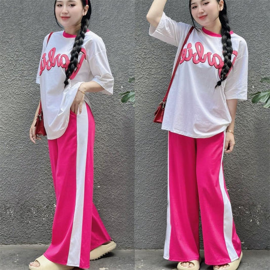 Korean Fashion Long Sleeve Casual T-shirt & Pant for Women