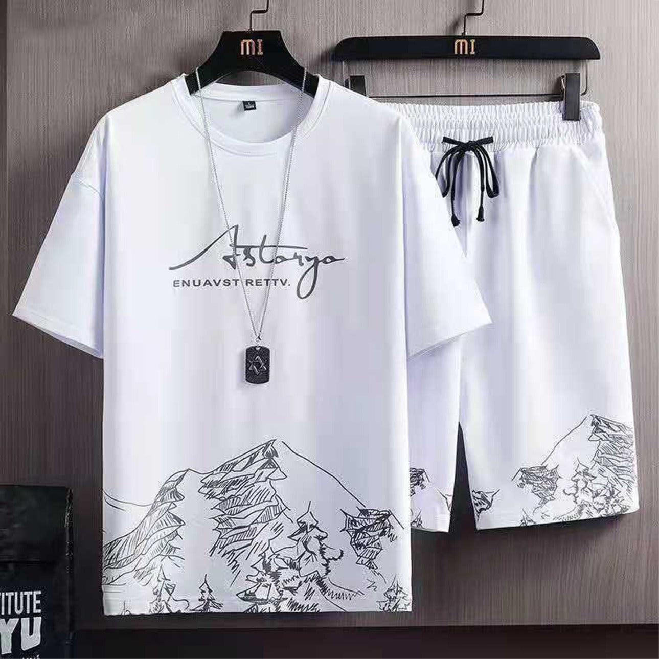 Mountain Fashion Short Sleeve T-shirt & Shorts for Men