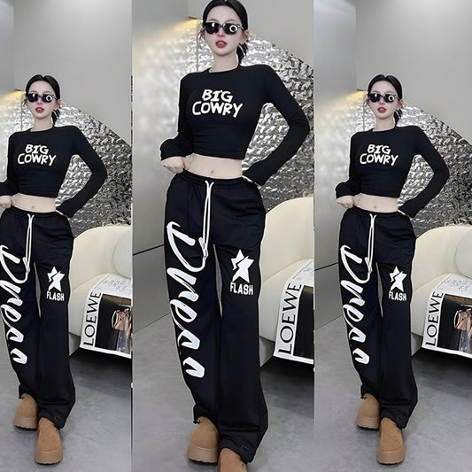 Hip Hop Fashion Printed Dance Costume Top & Pants for Women
