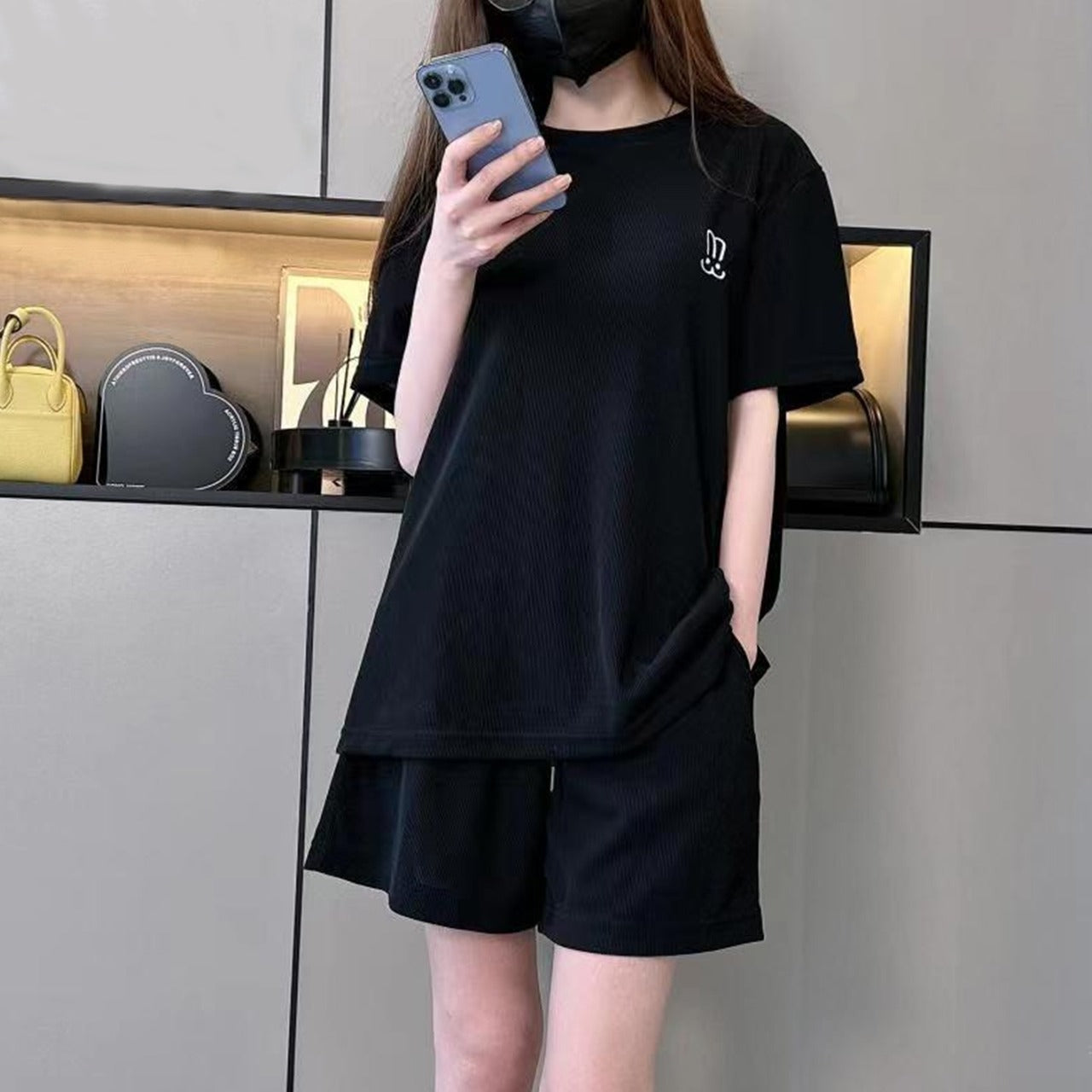 Solid Cotton Fashion T Shirt & Shorts for Women