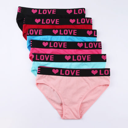 Letter Print Breathable Inner Wear Panties for Girls