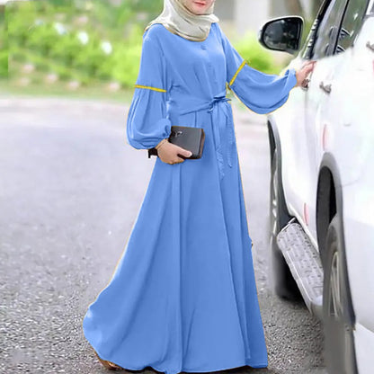 Solid Color Long Sleeve Abaya Prayer Dress for Women