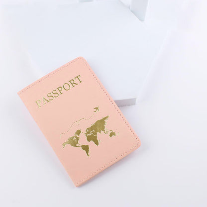 Aesthetic Style World Map Design Passport Holder | Leather Fashion Passport Protection Cover