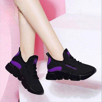 Korean Style Block Multicolor Pattern Casual Sports Shoes for Women