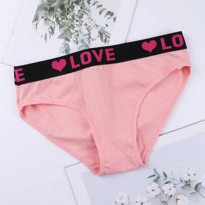 Letter Print Breathable Inner Wear Panties for Girls