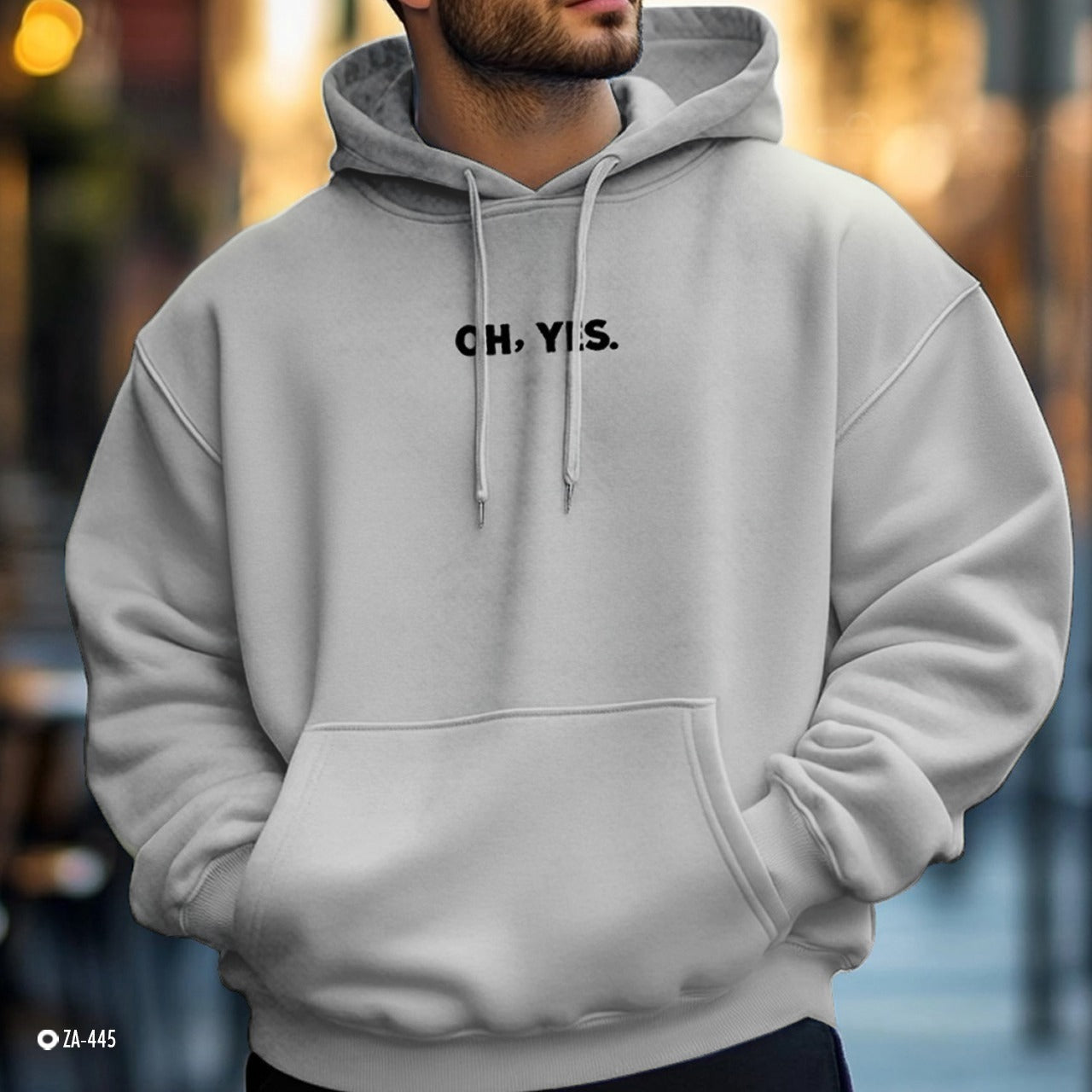 Latest Fashion Solid Color Text Printed Full Sleeve Hoodies for Men