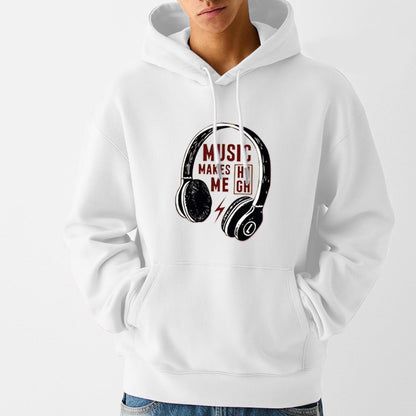 Street Fashion Full Sleeve Printed Hooded Sweatshirt for Men
