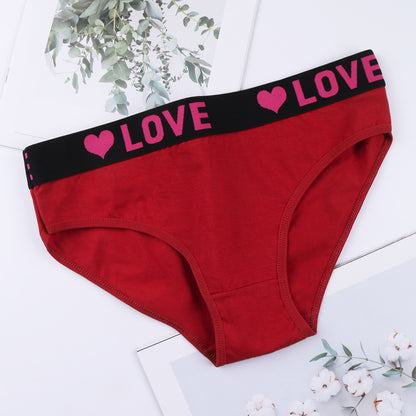 Letter Print Breathable Inner Wear Panties for Girls
