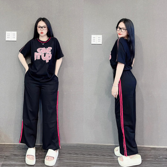 Design Pattern T-shirt & Pant Pajama for Ladies