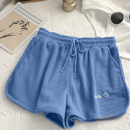 Fashion Style Solid Color Summer Shorts For Ladies