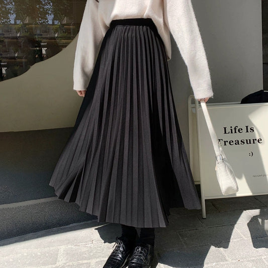 New Middle Length Pleated Skirt for Ladies