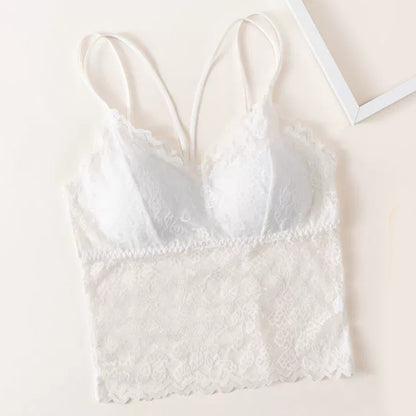 Solid Lace Vest Thin Shoulder Fashion Camisole Top for Women