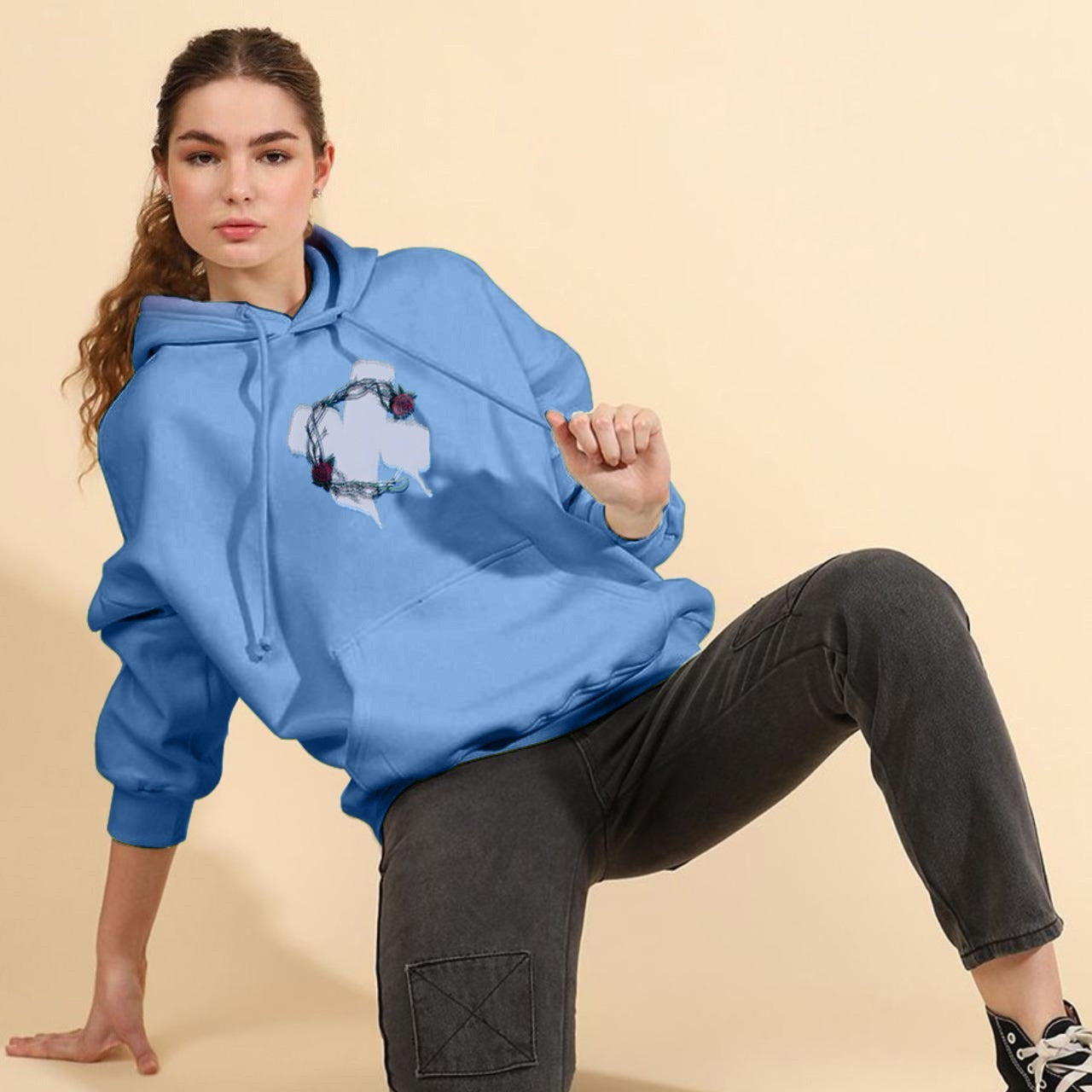 Latest Full Sleeve Graphic Printed Pullover Hoodies for Women