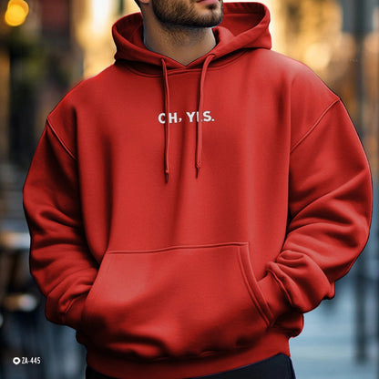 Latest Fashion Solid Color Text Printed Full Sleeve Hoodies for Men