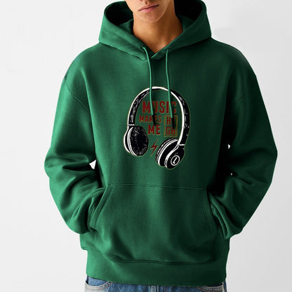 Street Fashion Full Sleeve Printed Hooded Sweatshirt for Men