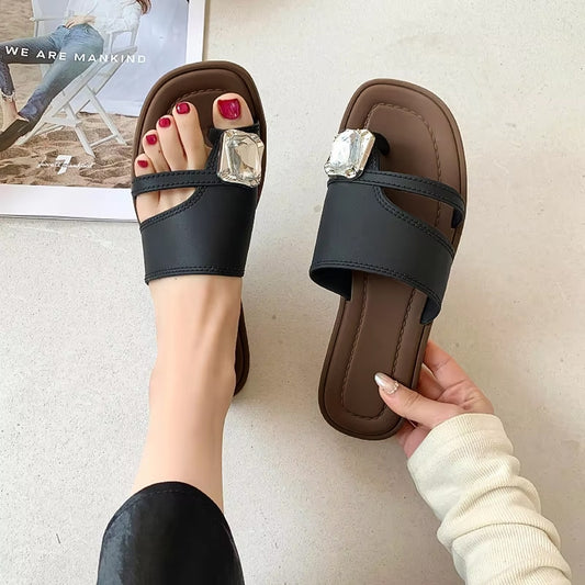 Retro Stone Decor Open Toe Sandals for Women
