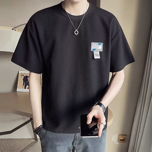 Korean Fashion Oversized Solid Casual T-shirt for Men