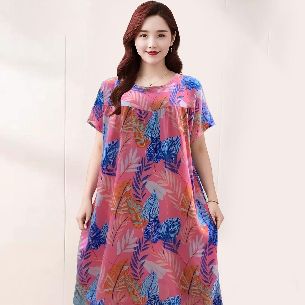 Floral & Polka Dot Printed Mid Skirt Top for Women