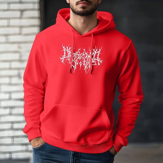 Korean Fashion Graphic Printed Solid Color Hoodies for Men
