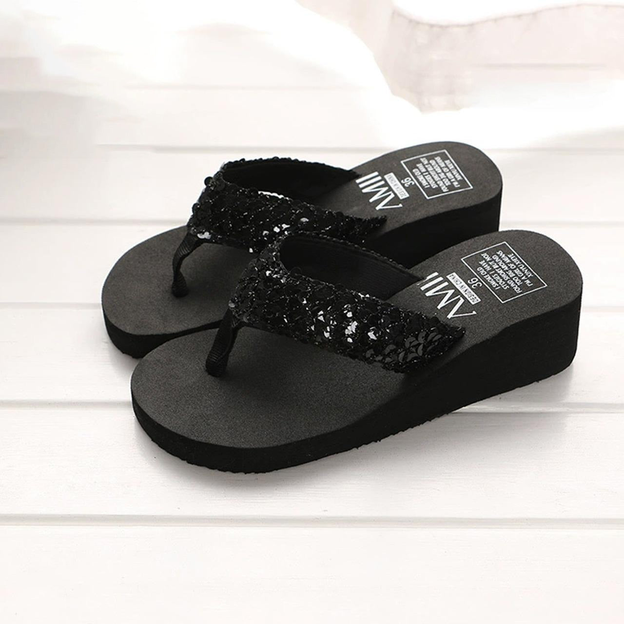 Rhinestone Pattern Slipper Thick Bottom Sandals for Women