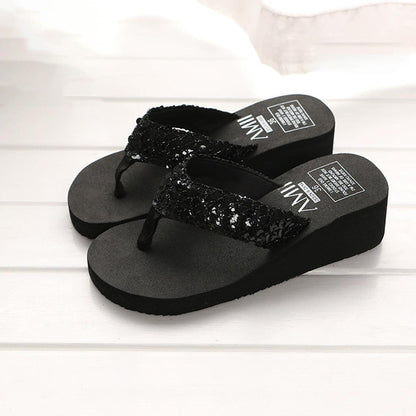 Rhinestone Pattern Slipper Thick Bottom Sandals for Women