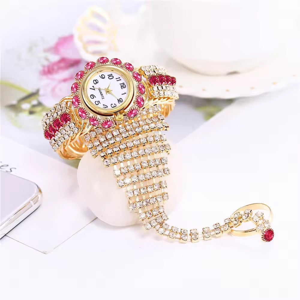 Stylish Jewelry Ring Bracelet & Analogue Wrist Watch for Women