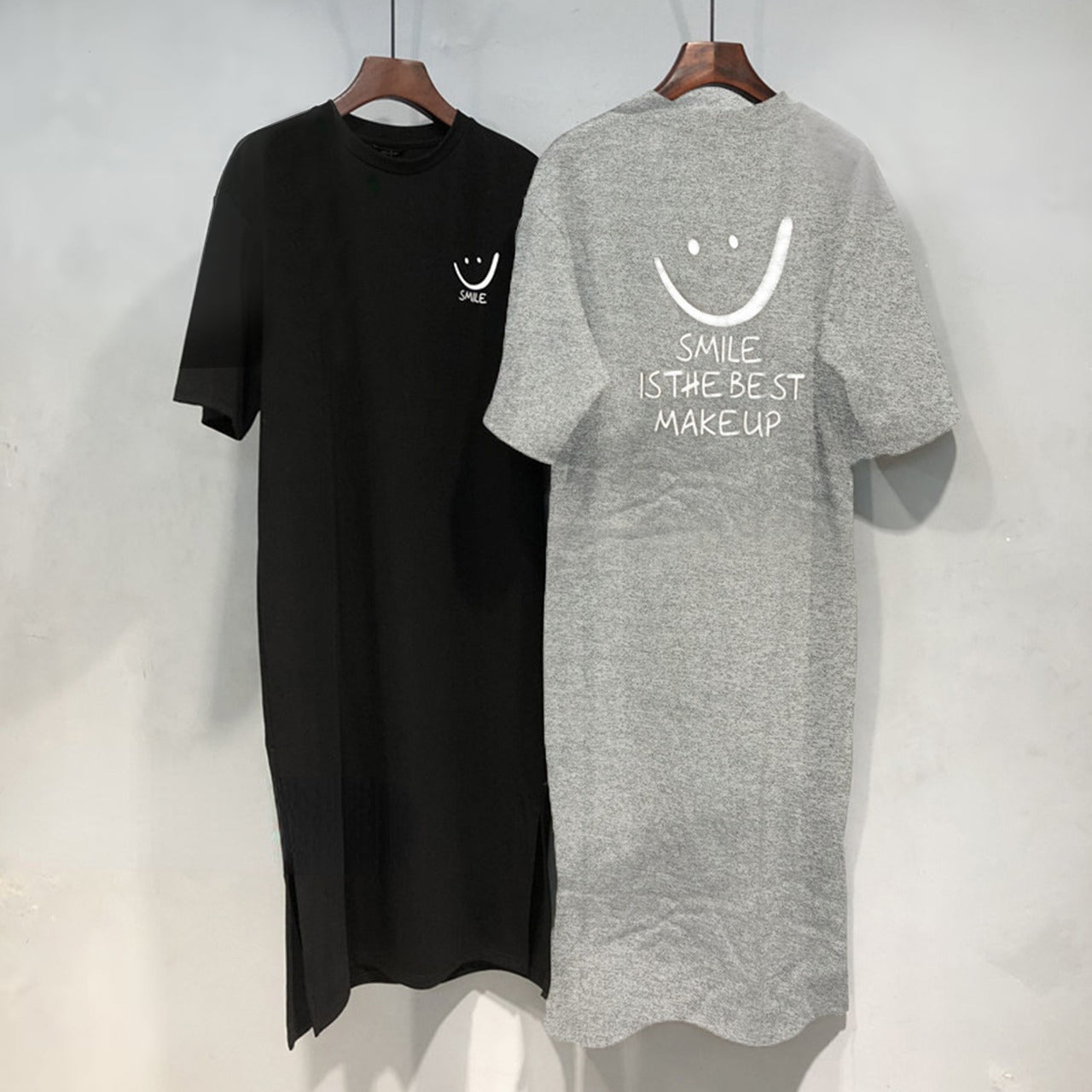 Summer Style Short Sleeve Casual Loose Fit T-Shirt Mid-Dress for Women