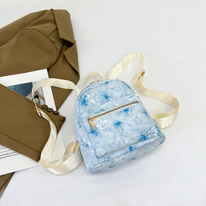 Minimal Small Floral Printed Backpack Bag for Women