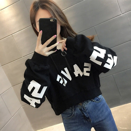 Ultimate Style Free Fit Typographic Print Crop Top for Women