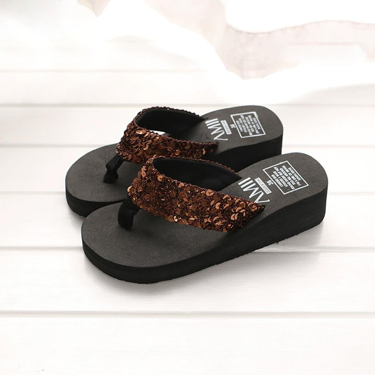 Rhinestone Pattern Slipper Thick Bottom Sandals for Women