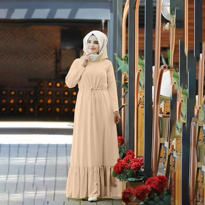Solid Color Casual Wear Abaya for Girls