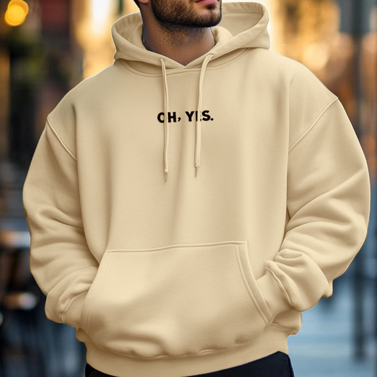 Latest Fashion Solid Color Text Printed Full Sleeve Hoodies for Men