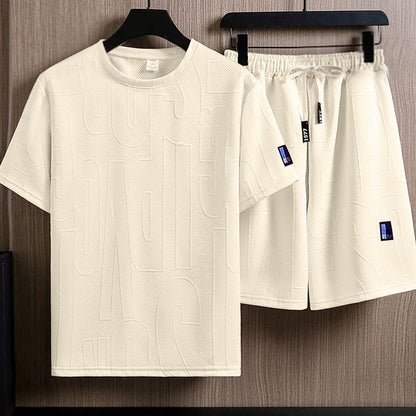 Round Neck Solid Fashion Co Ord Shorts & T-shirts for Men