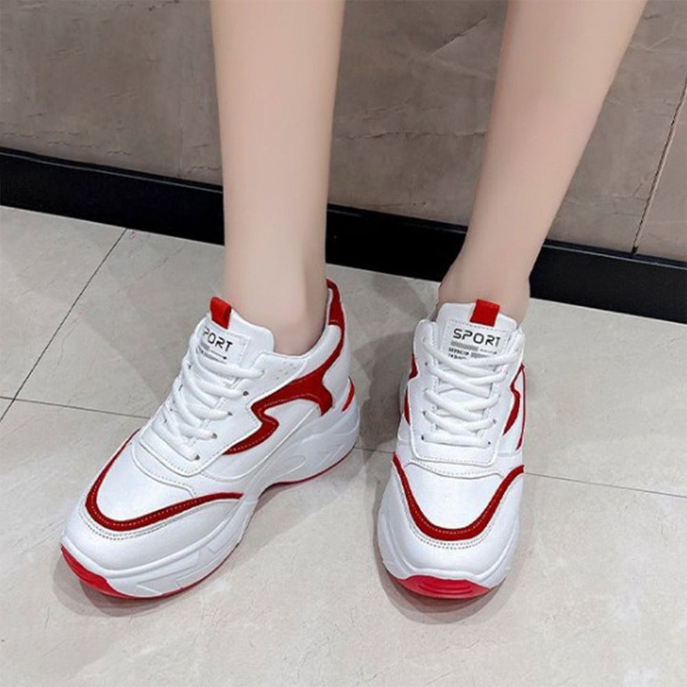 Height-Increasing Style Trainer Lace-Up Shoes for Women