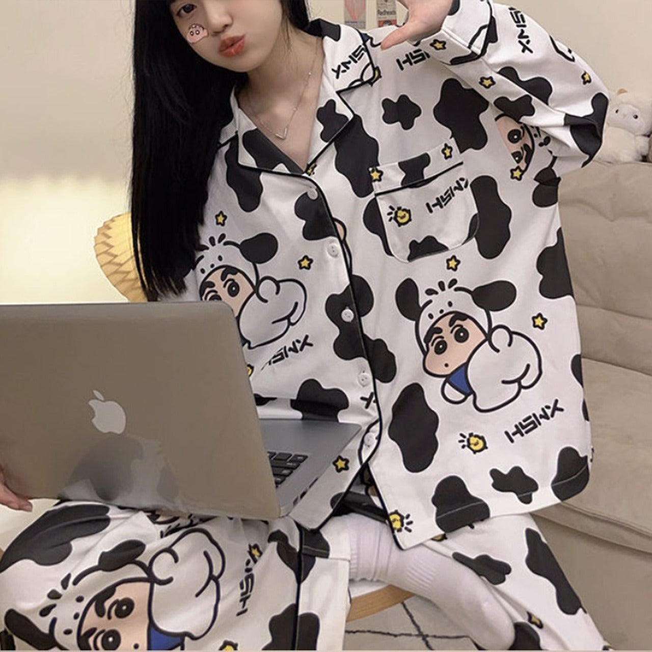 Printed Fashion Full Sleeve Pajama Top & Pants for Women