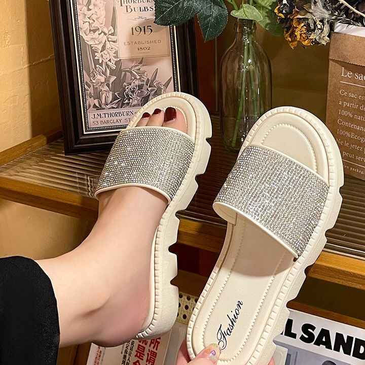 Glitter Style Anti Slip Fashion Wedge Sandals for Women