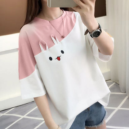 Rabbit Printed Trendy Latest Style T-Shirt for Women