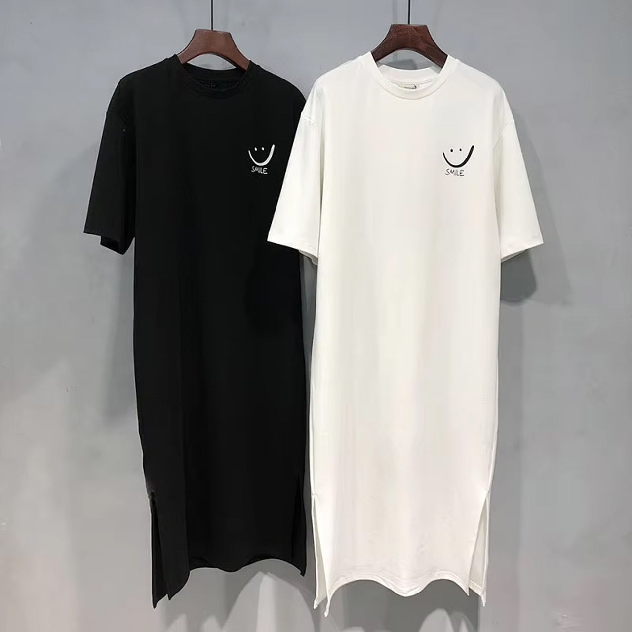 Summer Style Short Sleeve Casual Loose Fit T-Shirt Mid-Dress for Women