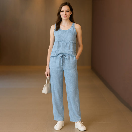 Latest Solid Indoor Outdoor Fashion Co Ord Set for Women