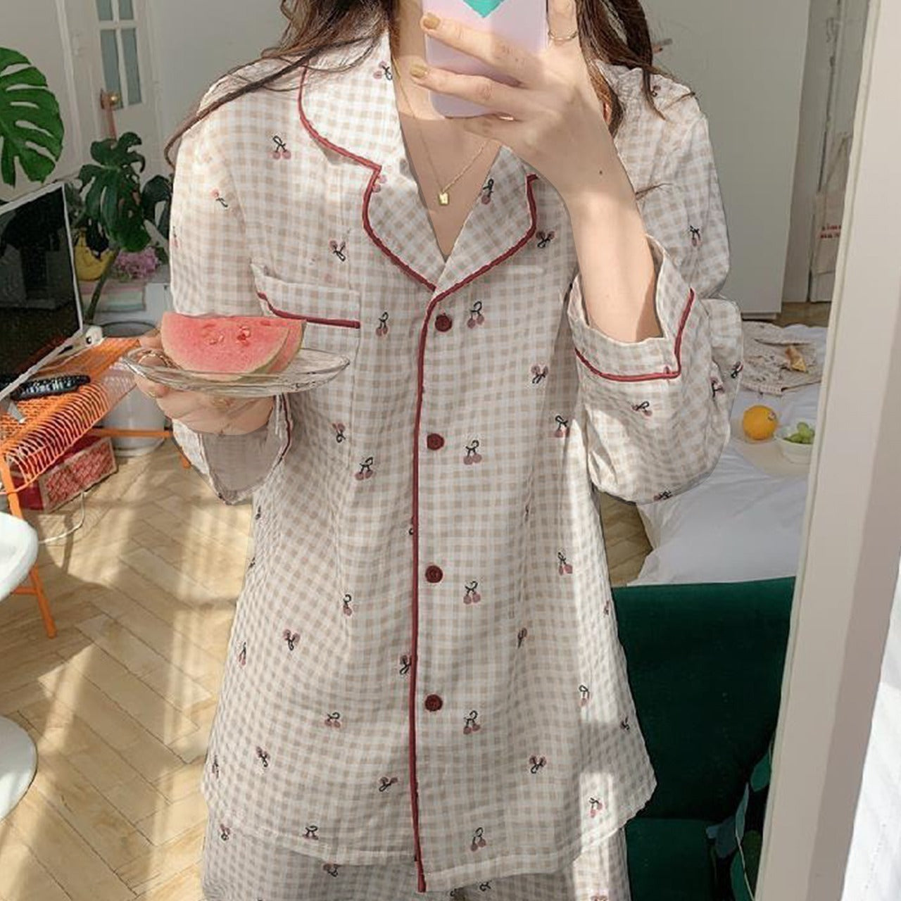 Printed Fashion Full Sleeve Pajama Top & Pants for Women